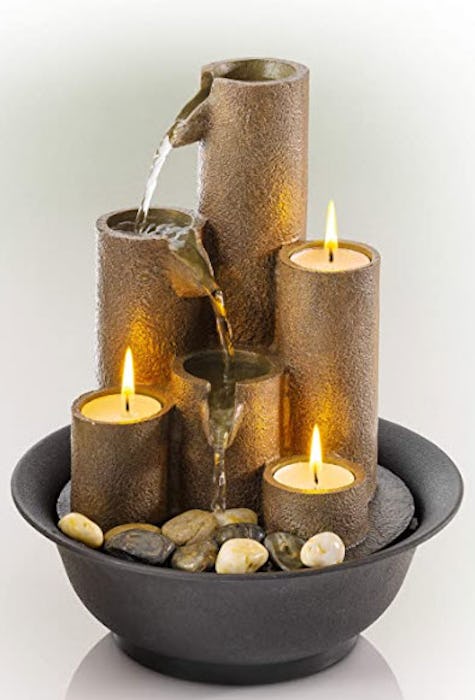 Alpine Corporation Tiered Column Tabletop Fountain 