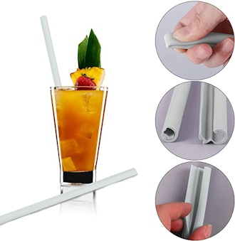 FORI Reusable Silicone Straws (6-Pack)