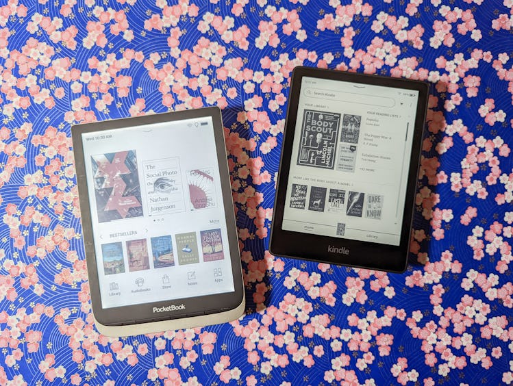 The InkPad Color e-reader next to a Kindle Paperwhite