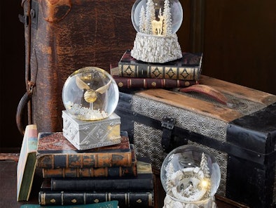 Pottery Barn Teen's 'Harry Potter' Holiday 2021 Collection includes Hogwarts snow globes.