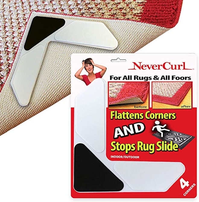 NeverCurl 3 Layer Rug Grippers (4-Pack)