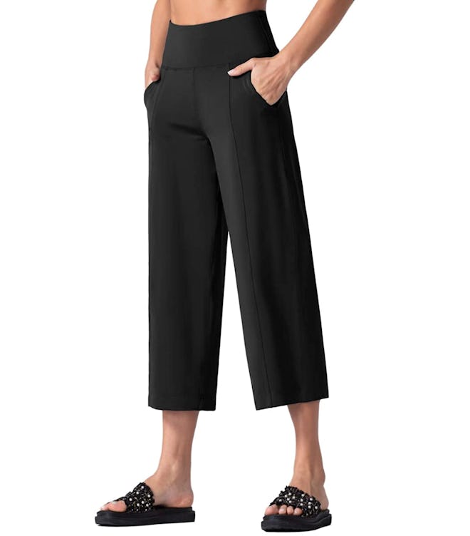THE GYM PEOPLE Cropped Wide Leg Yoga Pants
