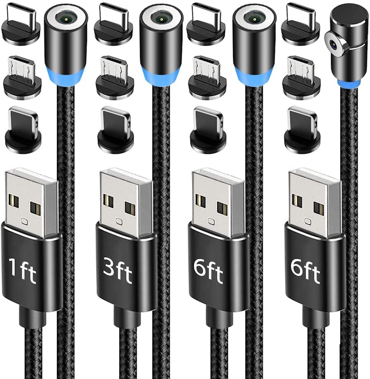 Terasako 3-in-1 Magnetic Charging Cables (4 Pack)
