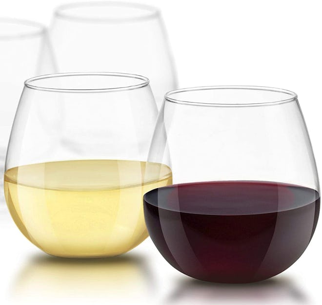 JoyJolt Spirits Stemless Wine Glasses (4-Pack)