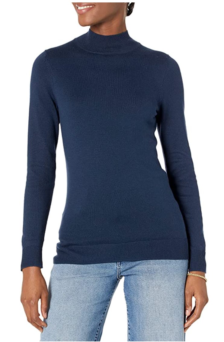 Amazon Essentials Women&rsquo;s Lightweight Long-Sleeve Mockneck Sweater