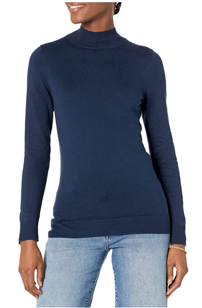 Amazon Essentials Women's Lightweight Long-Sleeve Mockneck Sweater
