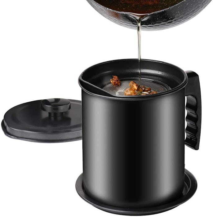 Cambom Bacon Grease Container With Fine Mesh Strainer