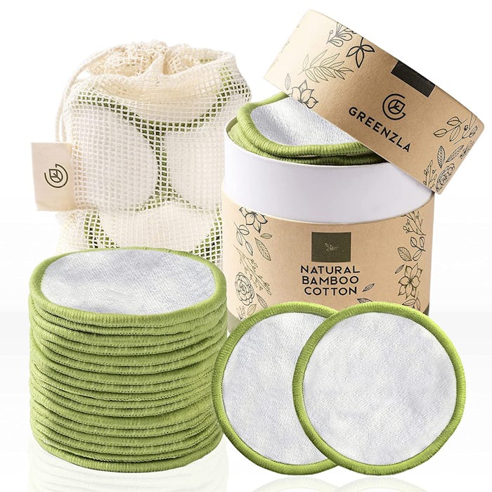 Greenzla Reusable Makeup Remover Pads (20 Pack) With Washable Laundry Bag 