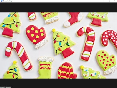 These holiday Zoom backgrounds include festive cookies and more.