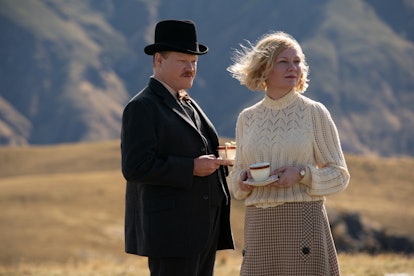 (L-R) Jesse Plemons and Kirsten Dunst in Jane Campion's 'The Power of the Dog' (2021). Photo courtes...