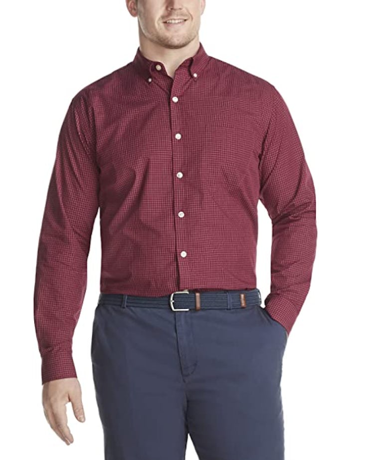 With a classic fit in big and tall sizes, this Van Heusen option is one of the best non-iron dress s...