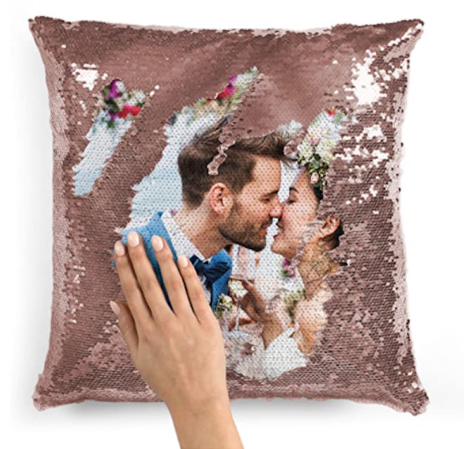 Personalized Favors Custom Photo Sequin Pillow Case