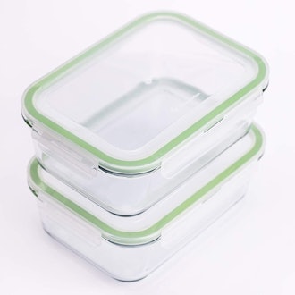 AGTRADE Extra-Large Glass Storage Containers (Set Of 2)