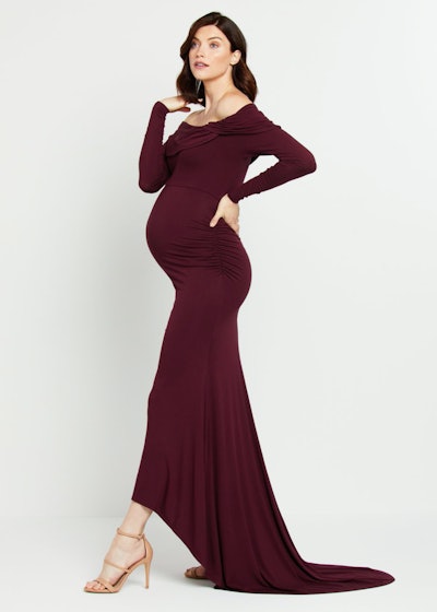 Off-Shoulder Maternity Gown & Photoshoot Dress