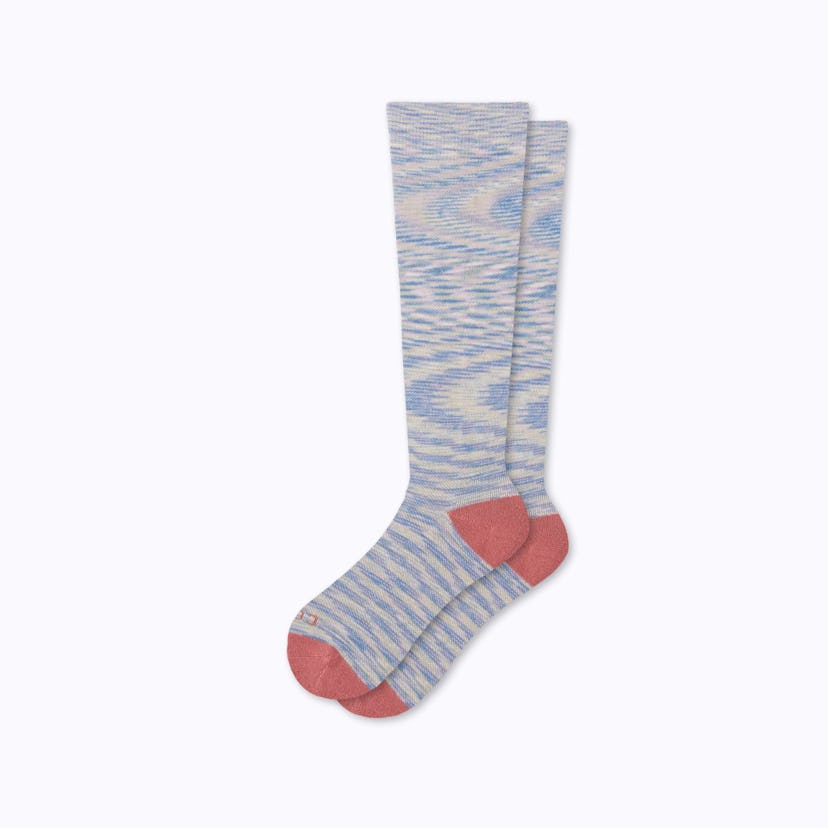 Space-Dye Combed Cotton Compression Socks