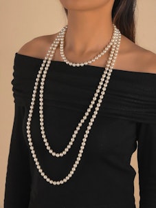 A long, faux pearl necklace from SHEIN.