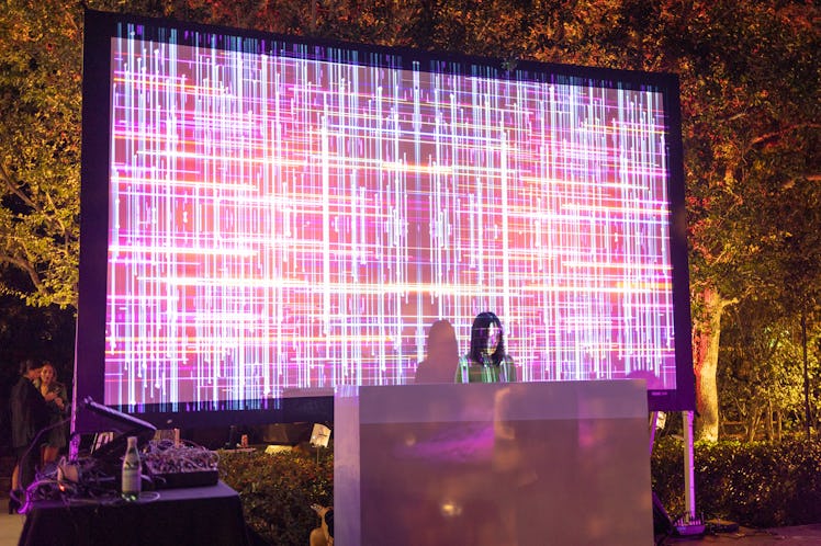 DJ Miho Hatori paying a set at the ICA Miami’s First Friday event during Art Basel