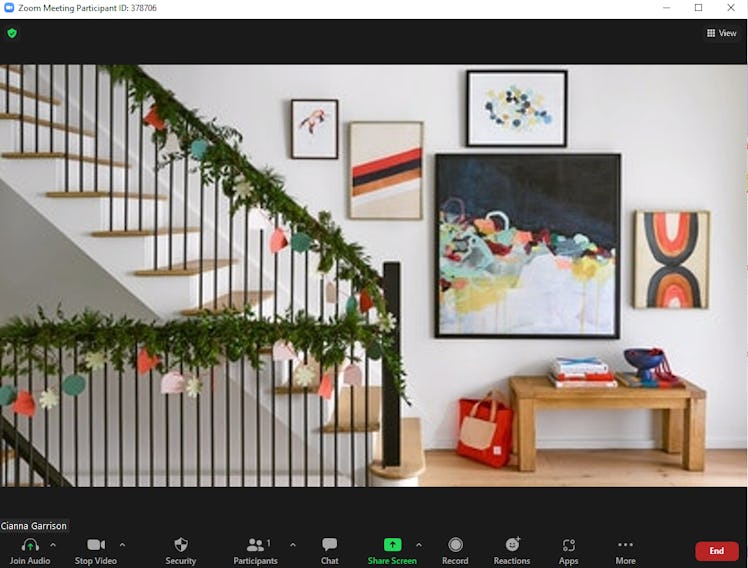 These holiday Zoom backgrounds include festive, cozy rooms.