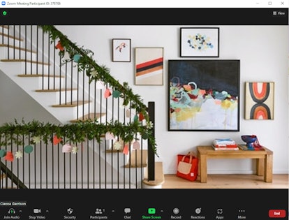 These holiday Zoom backgrounds include festive, cozy rooms.