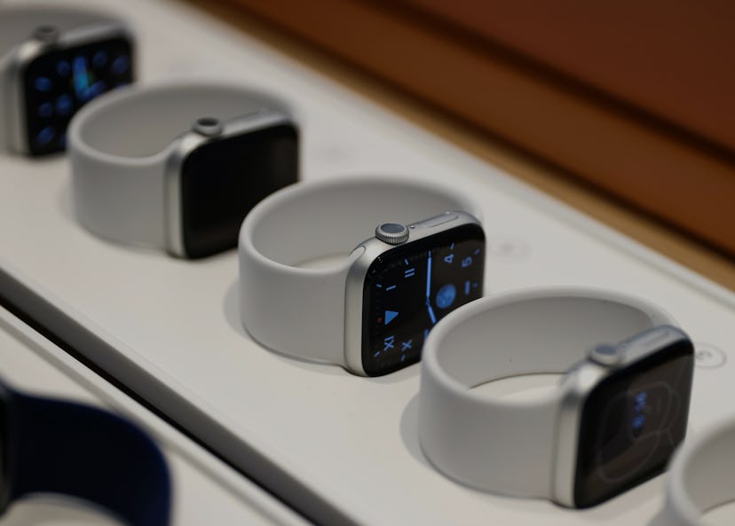 SINGAPORE, SINGAPORE - SEPTEMBER 24: Apple Watch models are displayed at the Apple Store at Orchard ...
