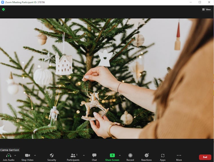 These holiday Zoom backgrounds include pretty Christmas trees.