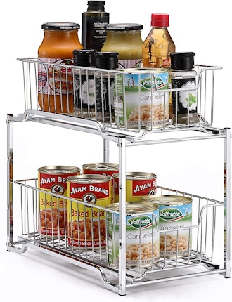 Simple Trending Stackable 2-Tier Cabinet Organizer 