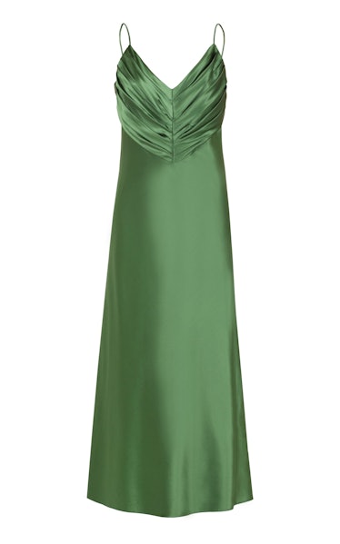 Lake Studio green silk dress.