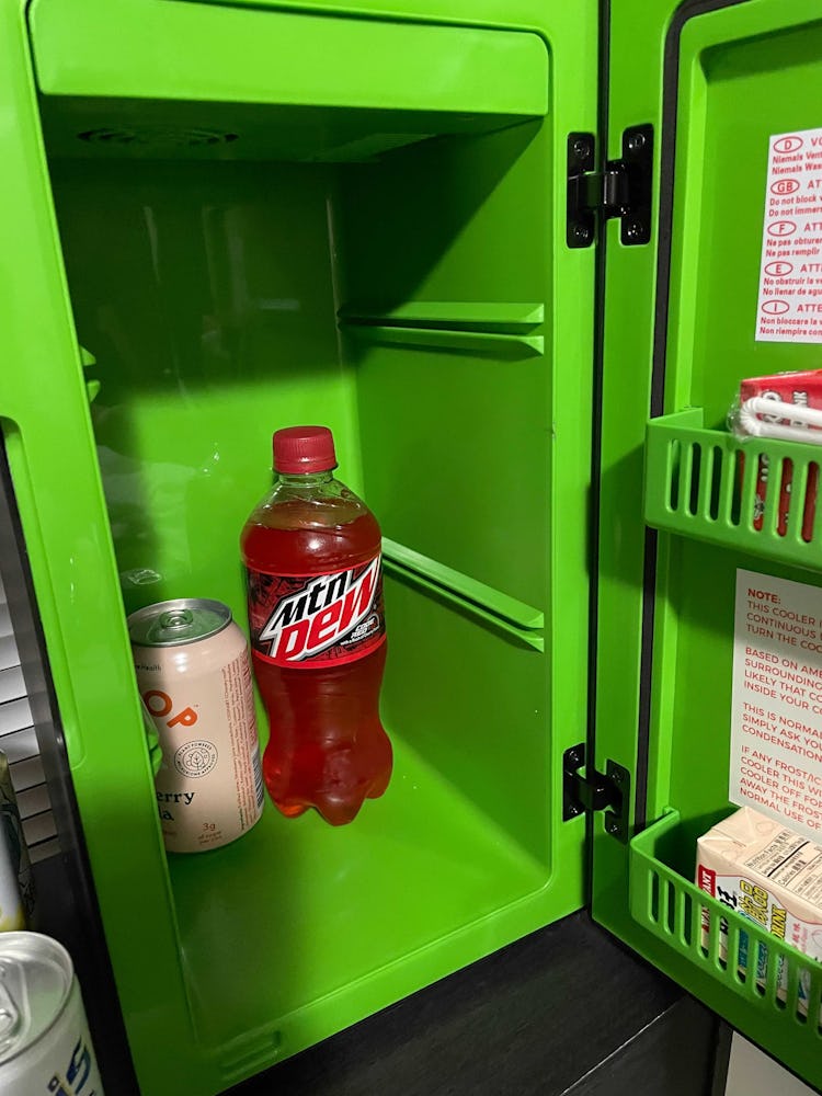 The inside of the Xbox mini fridge without its dividers