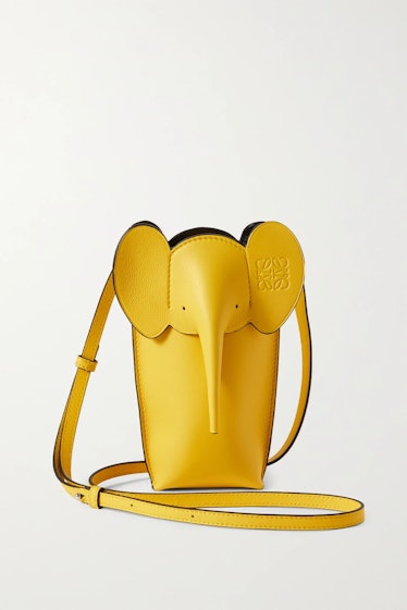 Elephant Pocket Textured-Leather Shoulder Bag Loewe