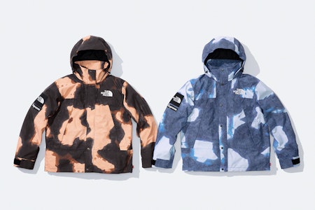 Supreme and The North Face hit outerwear with a 'bleached denim' print