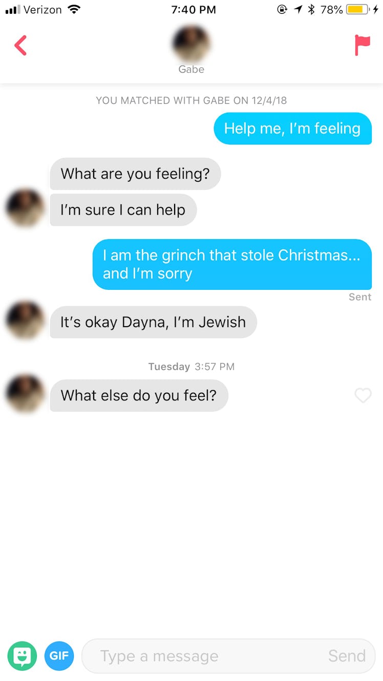 I sent my Tinder matches quotes from 'The Grinch,' and I got a mix of responses.