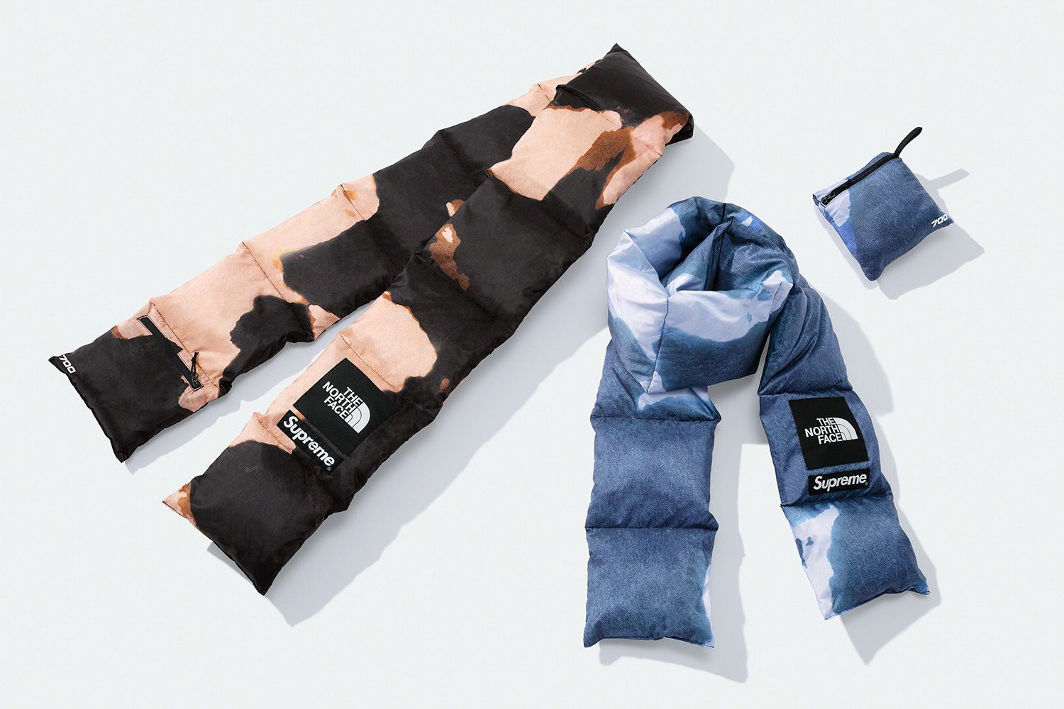 Supreme and The North Face hit outerwear with a 'bleached denim' print