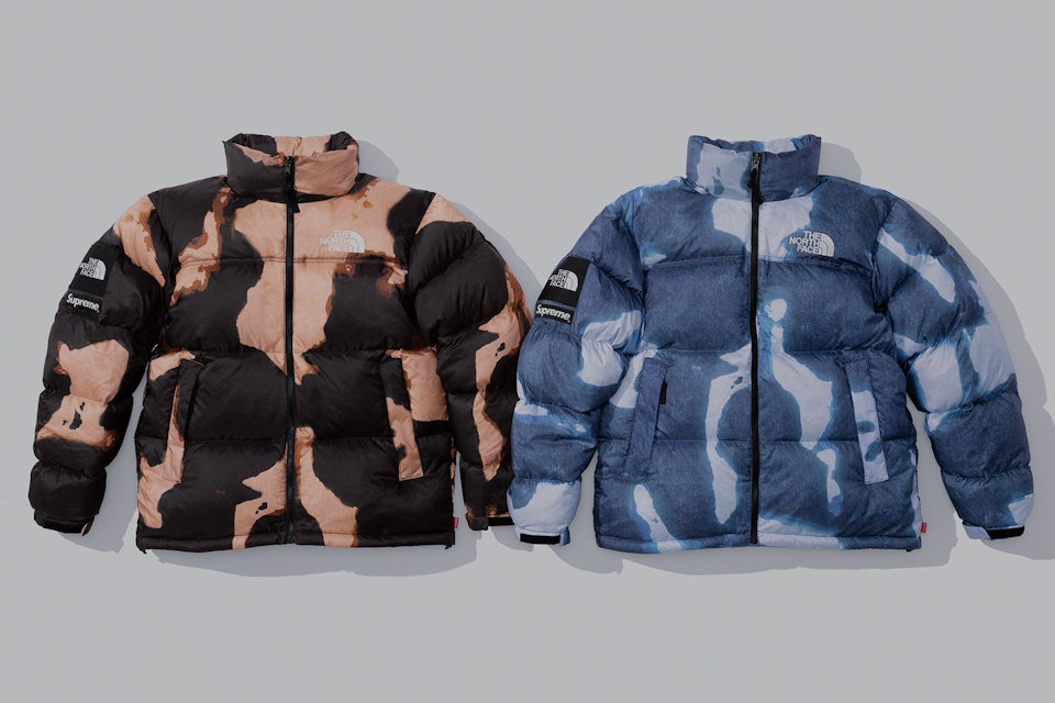 Supreme and The North Face Debut Bleached Denim-Print Outerwear Range