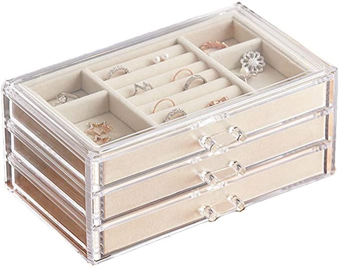 HerFav Acrylic Jewelry Organizer Box
