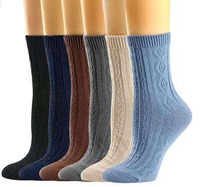 Mcool Mary Cable Knit Dress Socks (6-Pack)