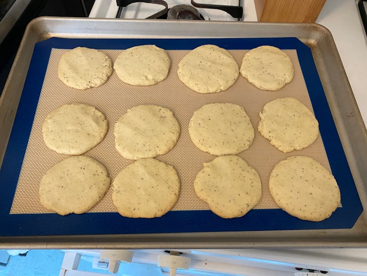 chai tea cookies on a baking sheet