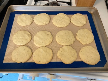 chai tea cookies on a baking sheet