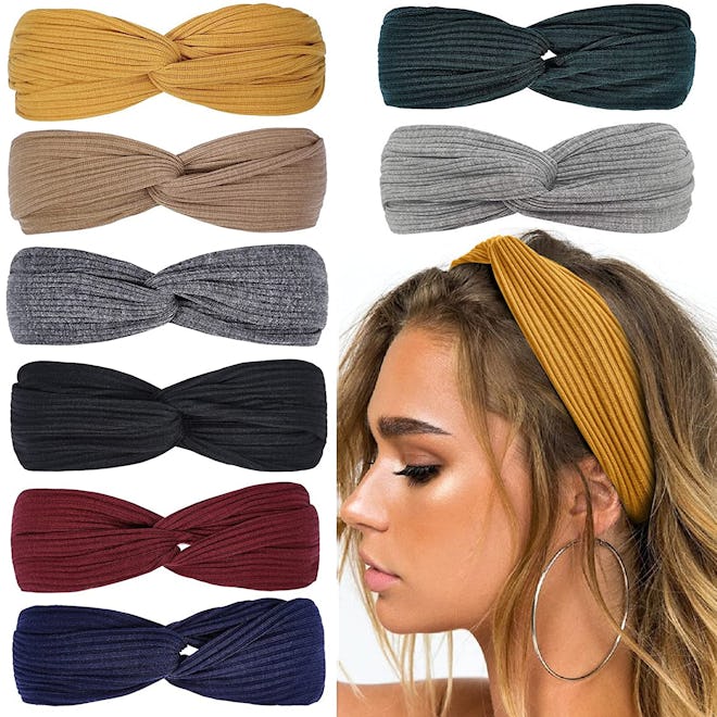 Huachi Twist Knotted Headbands (8-Pack)