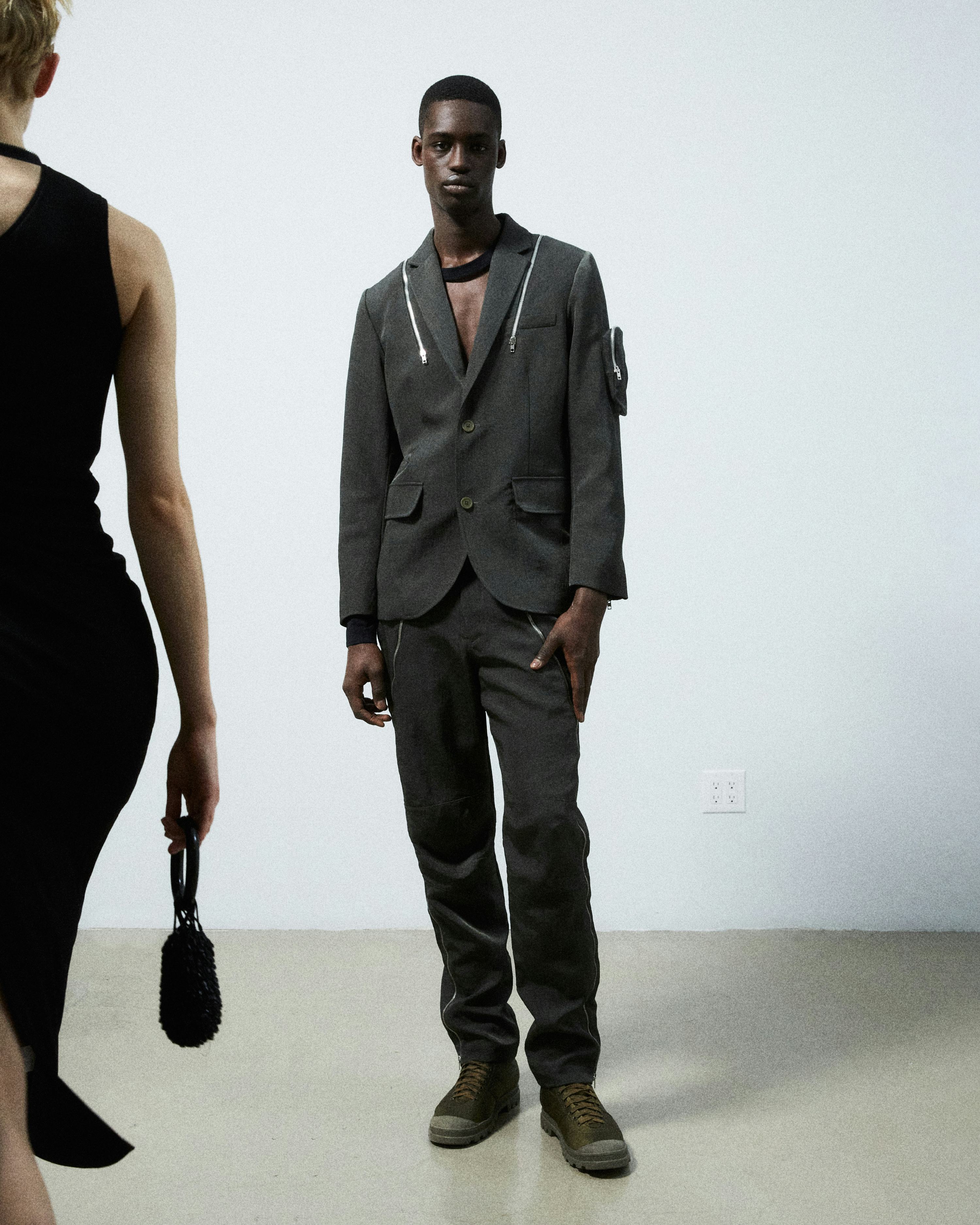 Helmut Lang gray men's suit