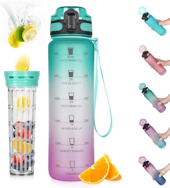 Opard Water Bottle with Motivational Time Marker & Infuser