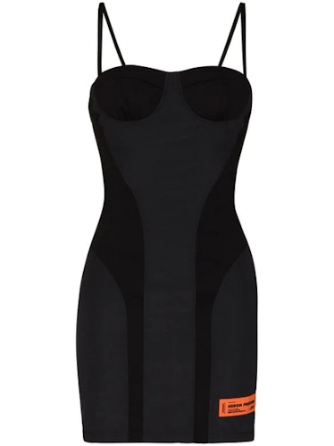 Heron Preston black corset dress.