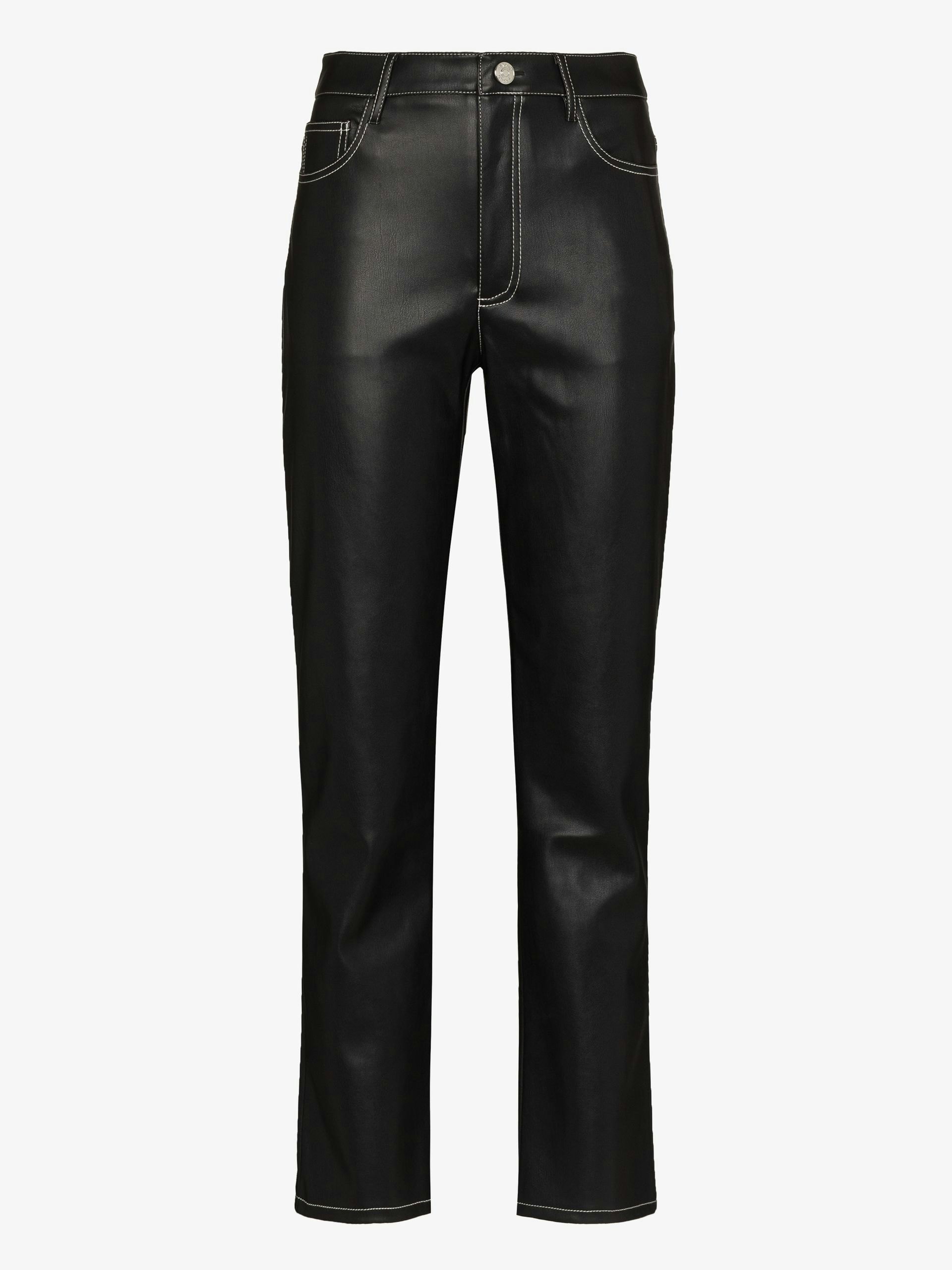 VIBE TO REMEMBER FAUX FUR VEGAN LEATHER PANT IN BLACK