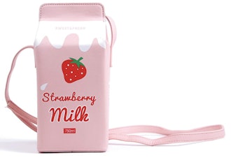LUI SUI Strawberry Milk Box Cross Body Purse