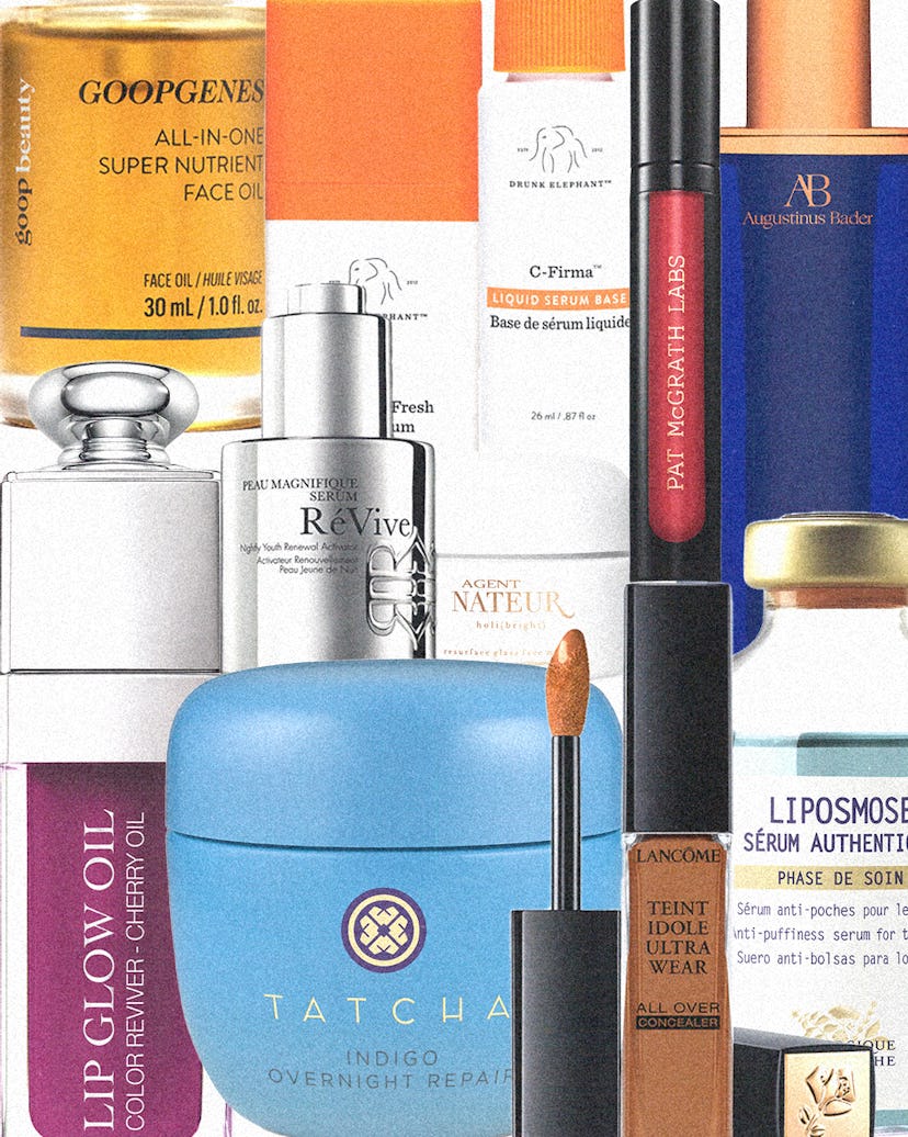 A collage of the best beauty products of 2021