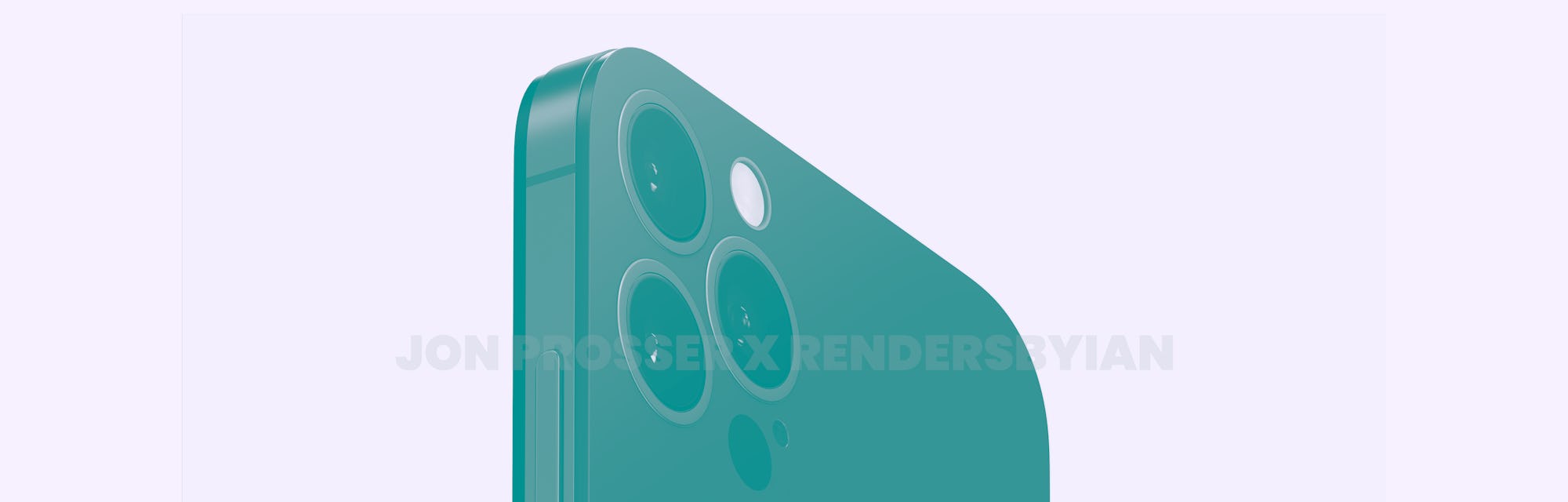 iPhone 14 rendered image with triple camera array