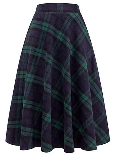IDEALSANXUN Plaid Winter Skirt