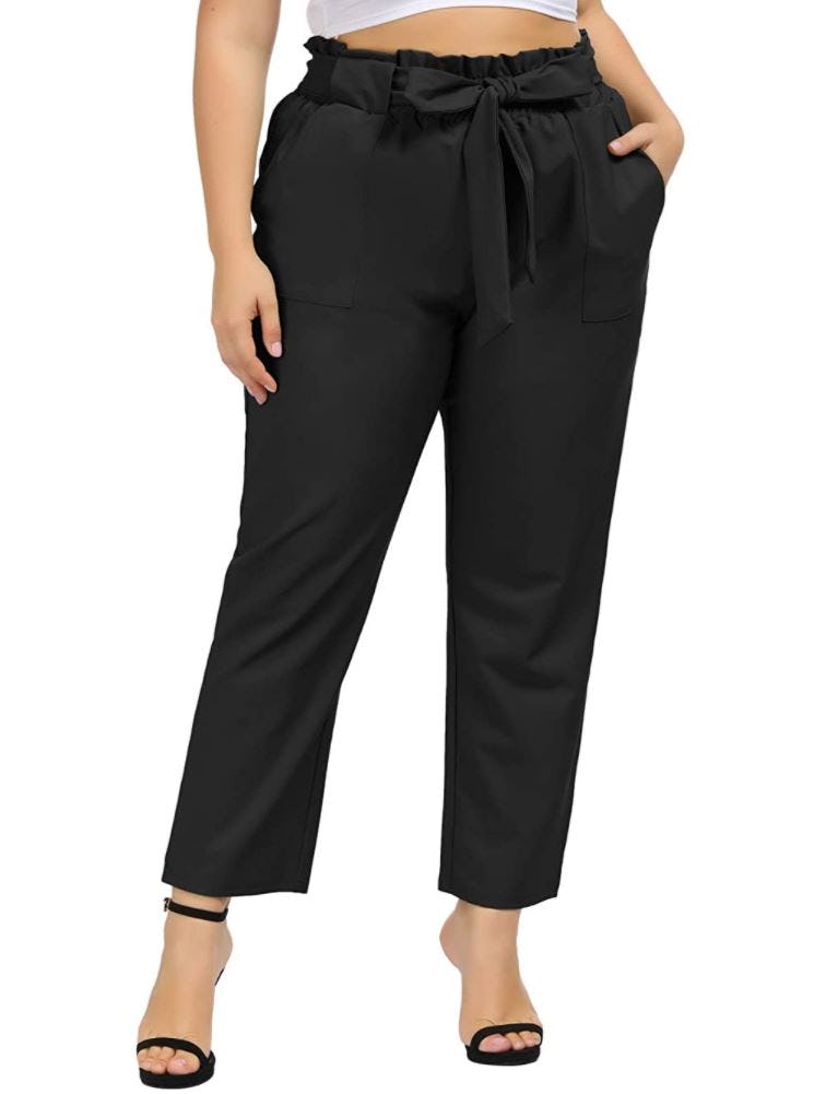 Hanna Nikole Plus Size Cropped Paper Bag Pants