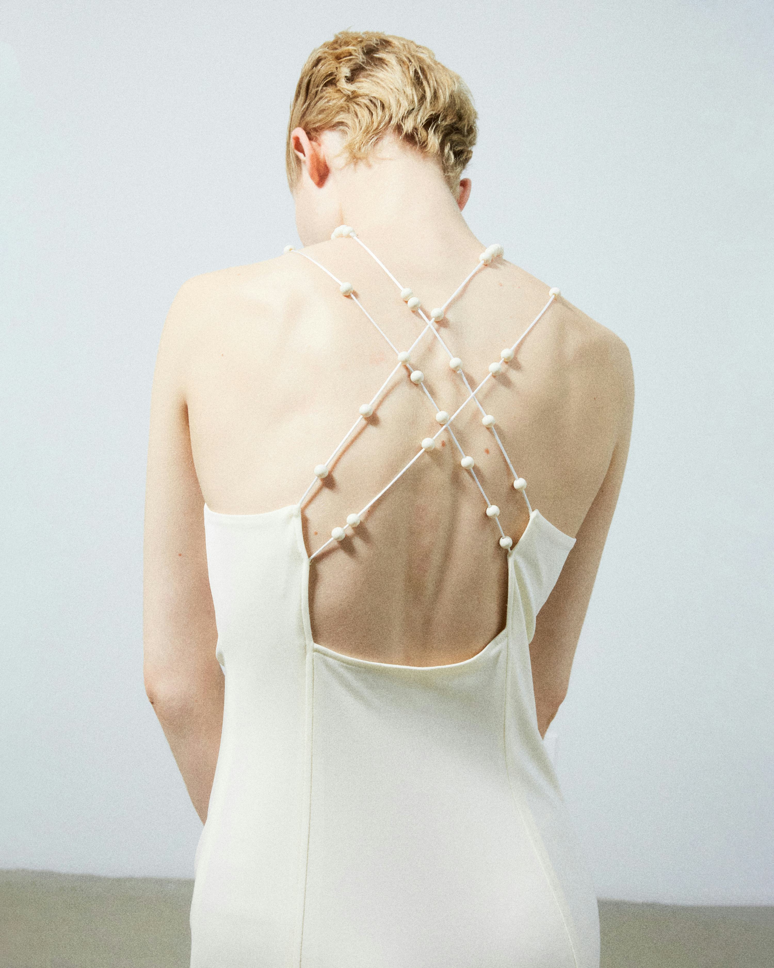 Beaded back of Helmut Lang dress