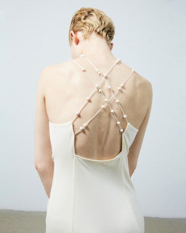 Beaded back of Helmut Lang dress