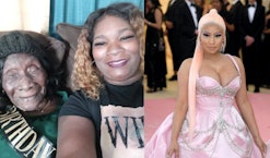 Nicki Minaj sends balloons and flowers to 104-year-old Madie Scott for her birthday.